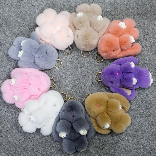 fluffy bunny keychain